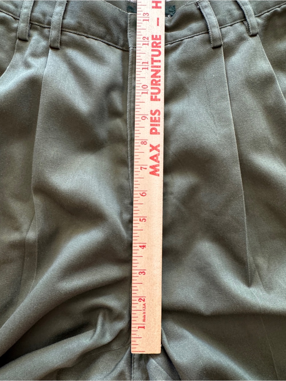 90s Pleated Trousers 12 Olive High Waist Tailored Menswear Vintage Hunt Club - Picture 12 of 14
